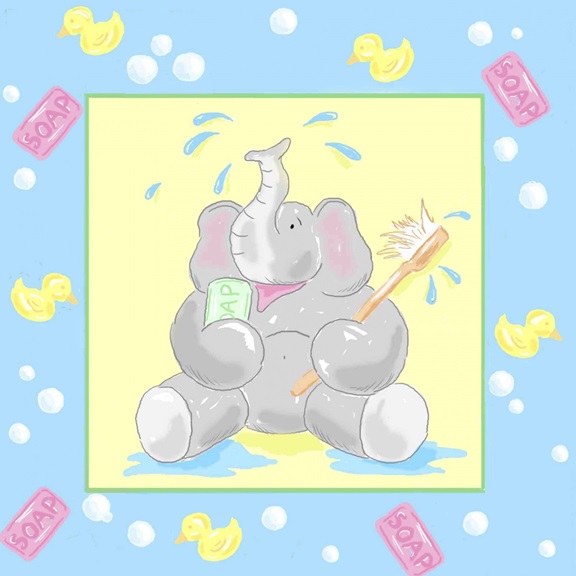 Elephant in the Bath No. 2 Variante 1 | 60x60 cm | Premium-Papier