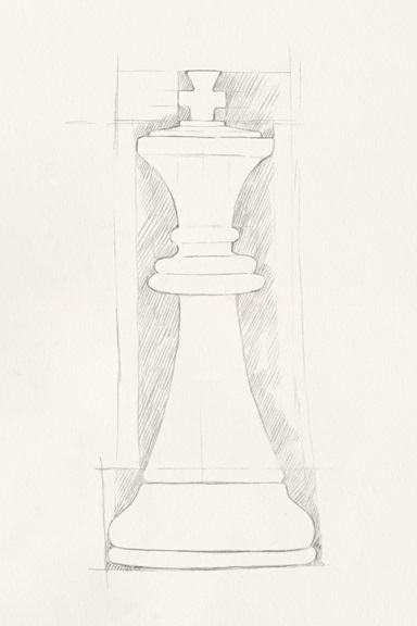 Chess Sketch No. 2 Variante 1 | 40x60 cm | Premium-Papier