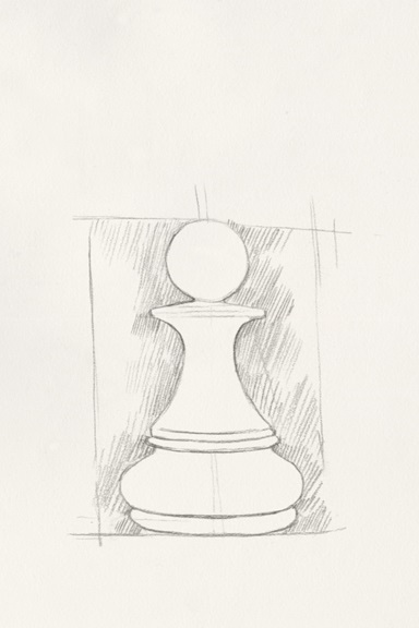 Chess Sketch No. 5 Variante 1 | 30x45 cm | Premium-Papier