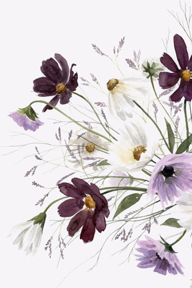 Purple & White Flowers No. 2 Variante 1 | 60x90 cm | Premium-Papier