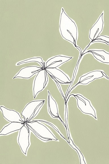 Olive Green Flower Study No. 2 Variante 1 | 30x45 cm | Premium-Papier